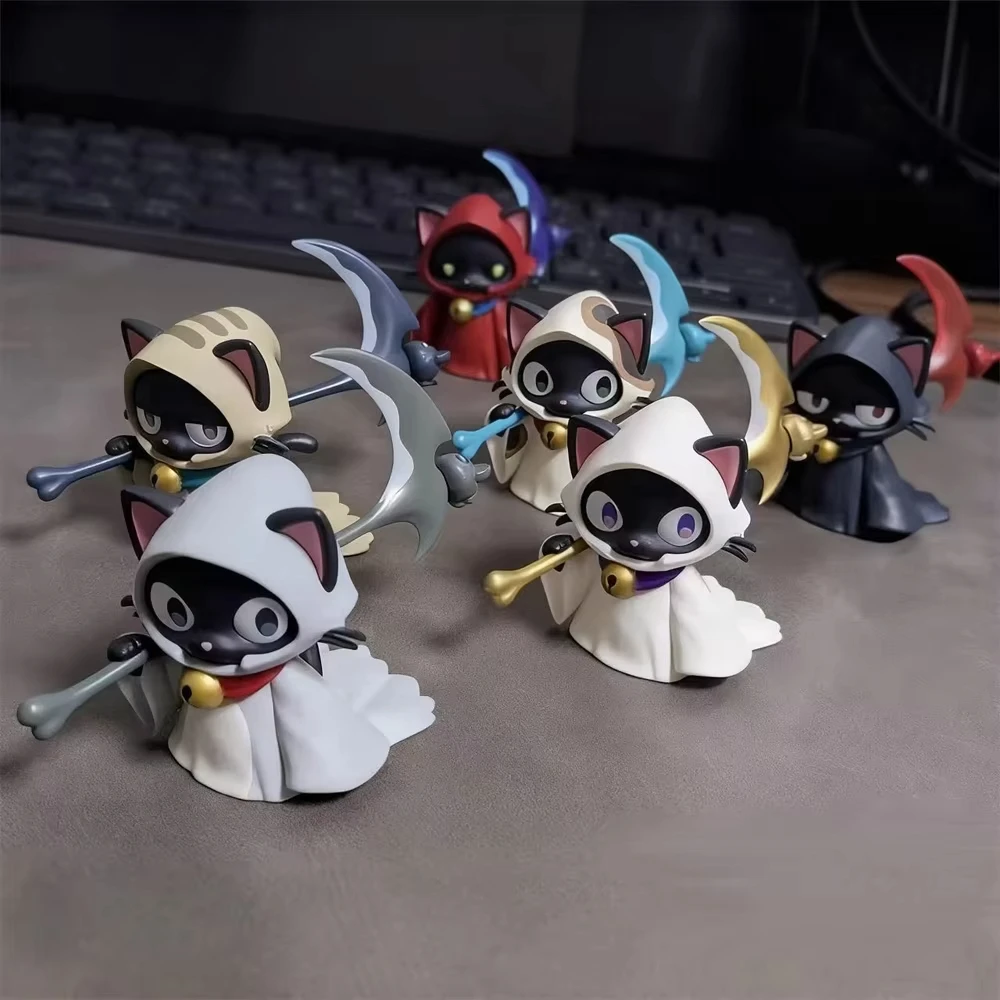 New In Stock Sickle Reaper Cat Twisted Egg Blind Box Reaper Shaped Cat Action Figure Collection Ornament Perfect Christmas Gifts