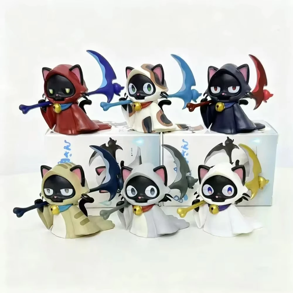 New In Stock Sickle Reaper Cat Twisted Egg Blind Box Reaper Shaped Cat Action Figure Collection Ornament Perfect Christmas Gifts