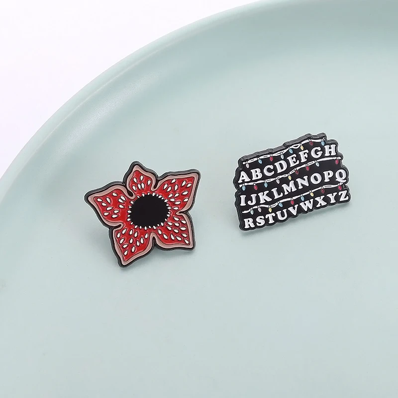 Sci-fi Horror American TV Series Enamel Pin Red Cannibal Flowers Christmas Lights Mug Brooches Lapel Badge Jewelry Gifts
