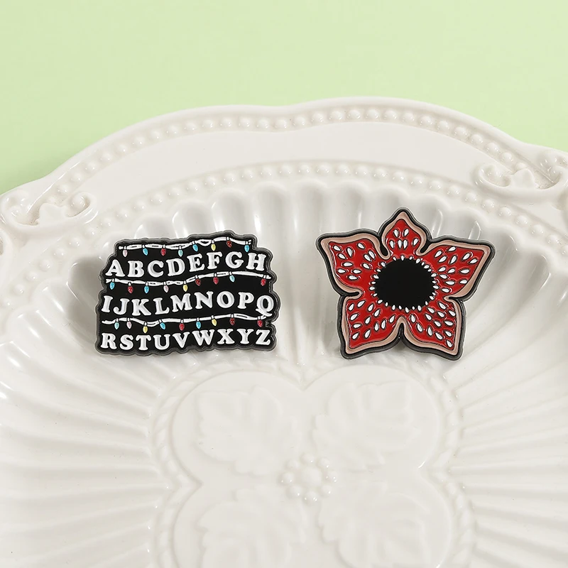 Sci-fi Horror American TV Series Enamel Pin Red Cannibal Flowers Christmas Lights Mug Brooches Lapel Badge Jewelry Gifts