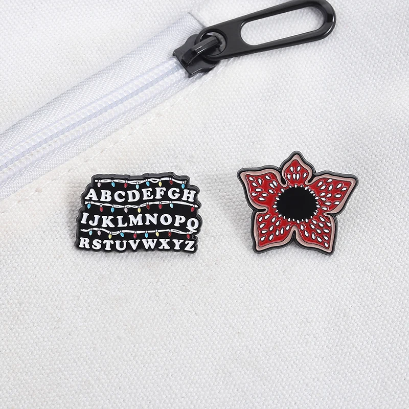 Sci-fi Horror American TV Series Enamel Pin Red Cannibal Flowers Christmas Lights Mug Brooches Lapel Badge Jewelry Gifts
