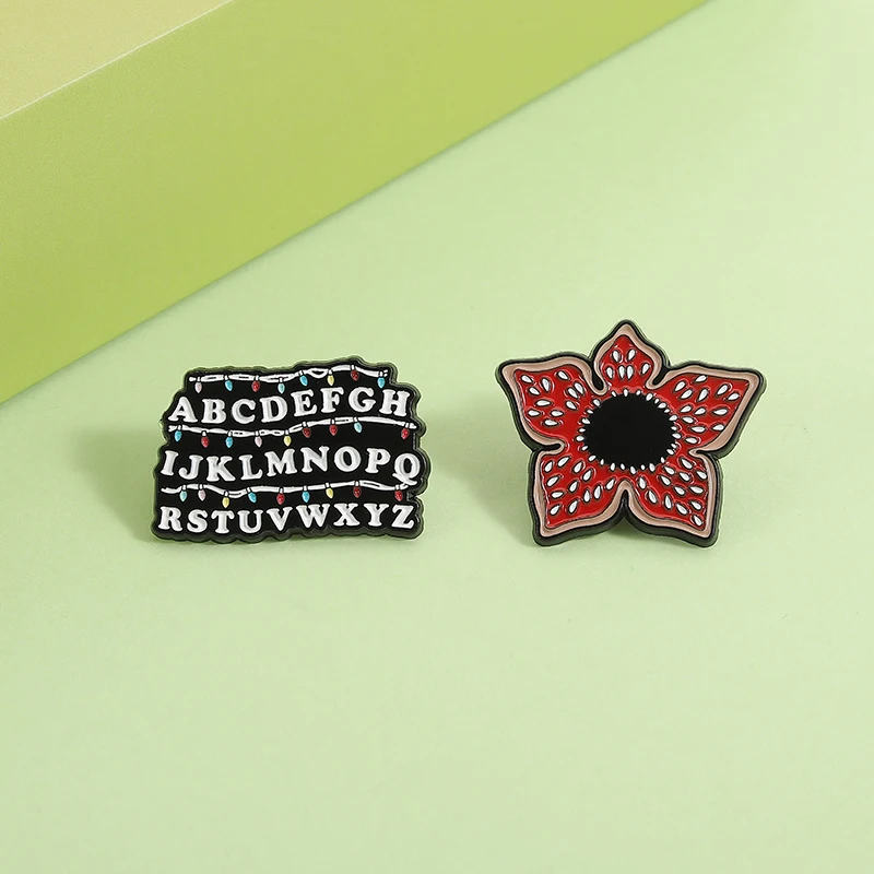 Sci-fi Horror American TV Series Enamel Pin Red Cannibal Flowers Christmas Lights Mug Brooches Lapel Badge Jewelry Gifts