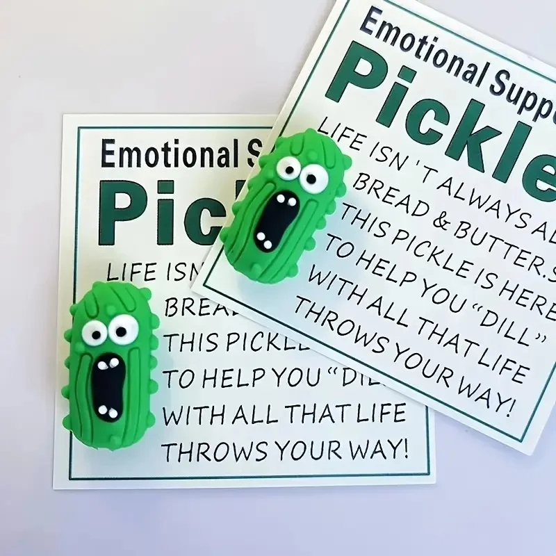 Emotional Support Pickle Hug Card, Funny & Sincere PVC Gift for Mom Friend Teacher, Novelty Present for Birthday Christmas.