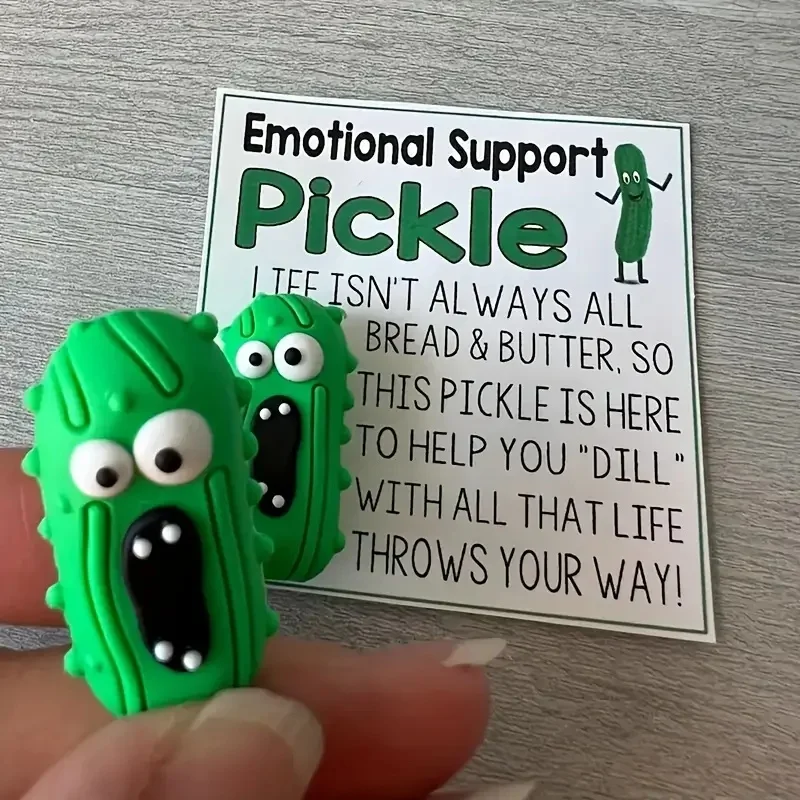 Emotional Support Pickle Hug Card, Funny & Sincere PVC Gift for Mom Friend Teacher, Novelty Present for Birthday Christmas.