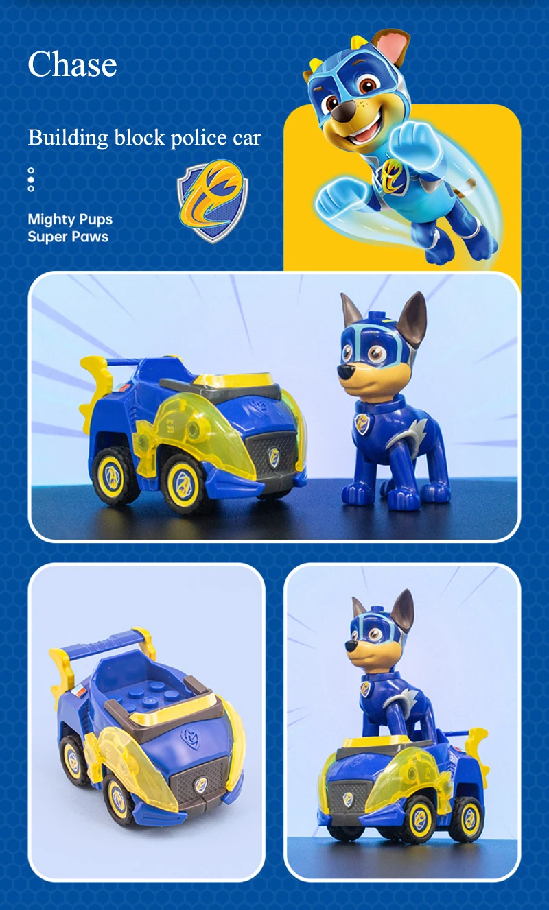 Genuine Paw Patrol PVC Cartoon Model Car 4-6cm Ryder Mashall Chase Rubble Skye Puppy Patrol Toys Figure Children Christmas Gifts
