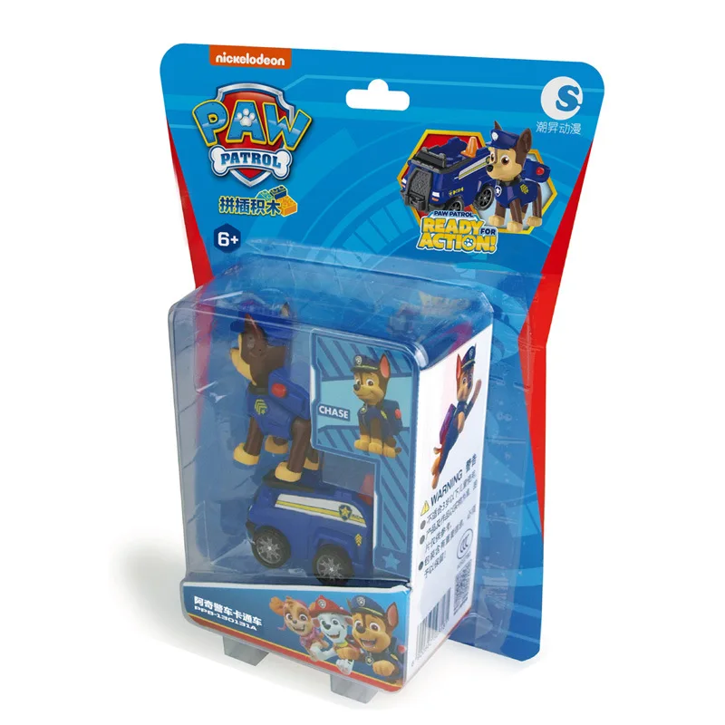Genuine Paw Patrol PVC Cartoon Model Car 4-6cm Ryder Mashall Chase Rubble Skye Puppy Patrol Toys Figure Children Christmas Gifts