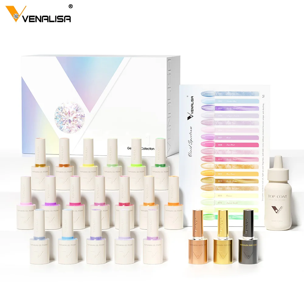 VENALISA 60 Colors TPO/HEMA FREE Glitter Gel Cat Eye Gel Nail Polish UV/LED Soak-Off Gel Polish Manicure DIY Nail Art Christmas