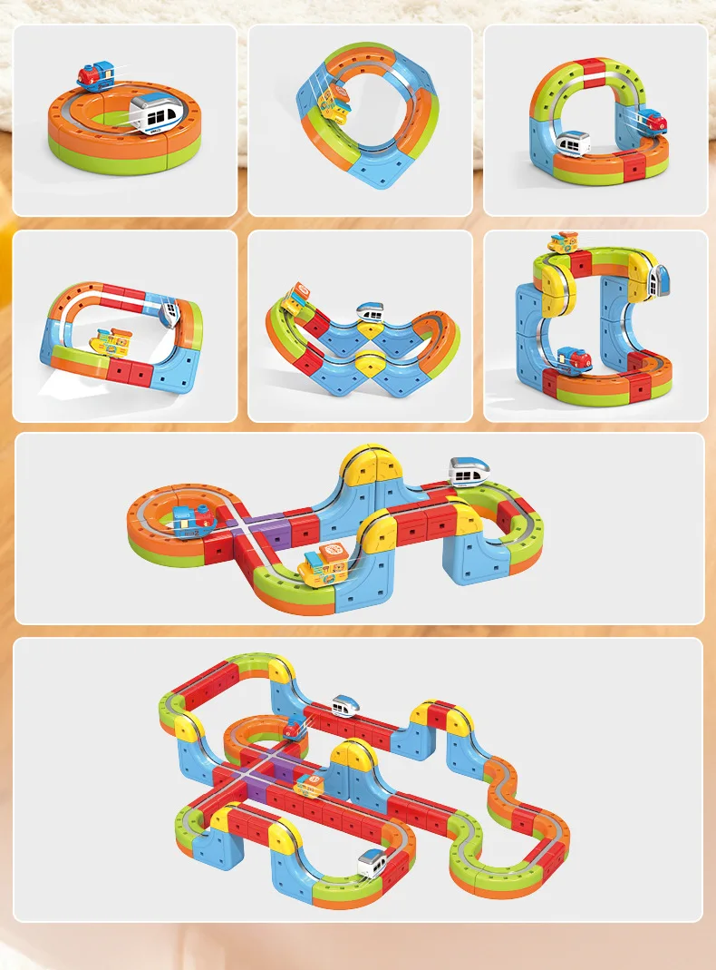 DIY Assemble Magnetic Track Train Toys for Kids Electronic Magical Rail Car Construction Children Educational Toy Christmas Gift