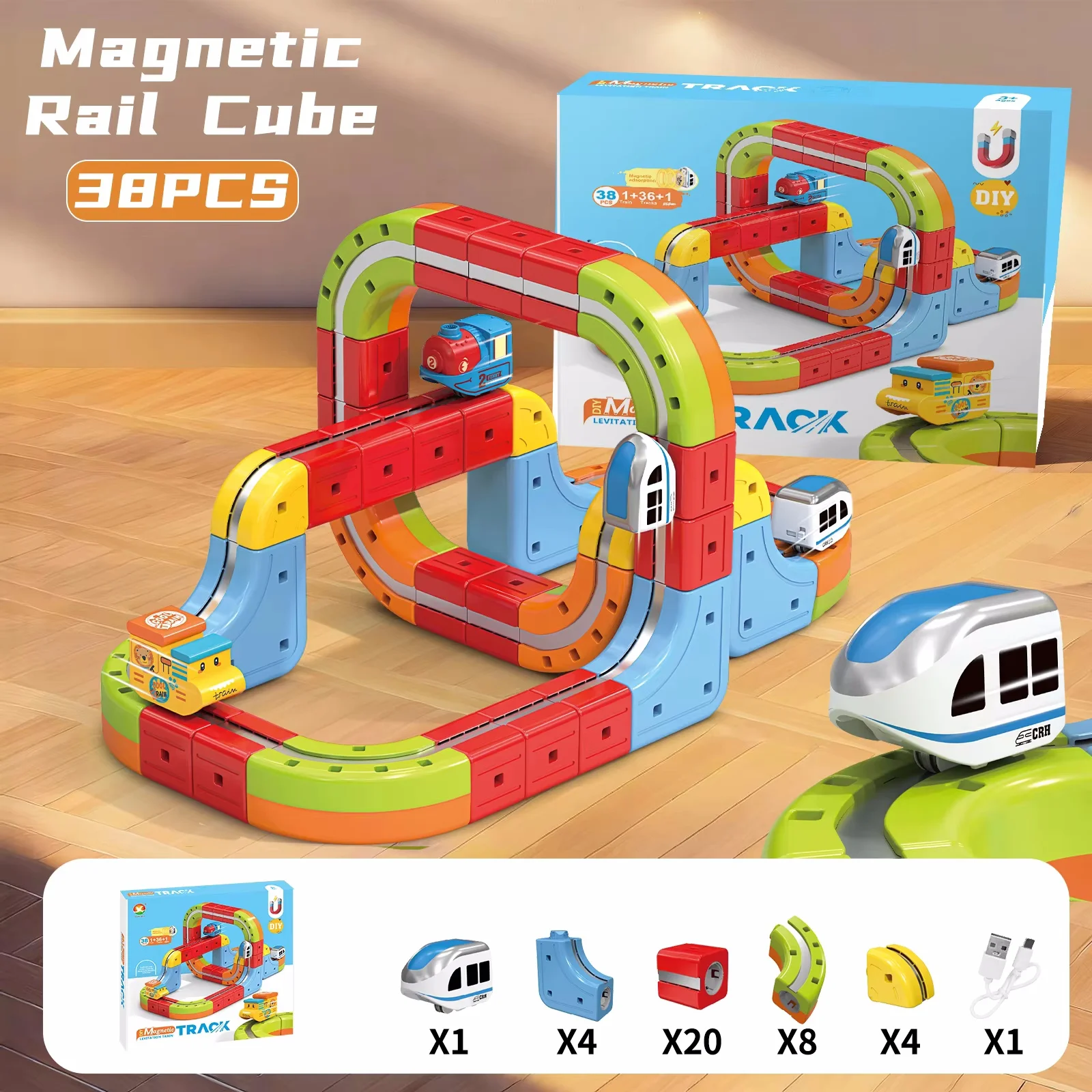 DIY Assemble Magnetic Track Train Toys for Kids Electronic Magical Rail Car Construction Children Educational Toy Christmas Gift