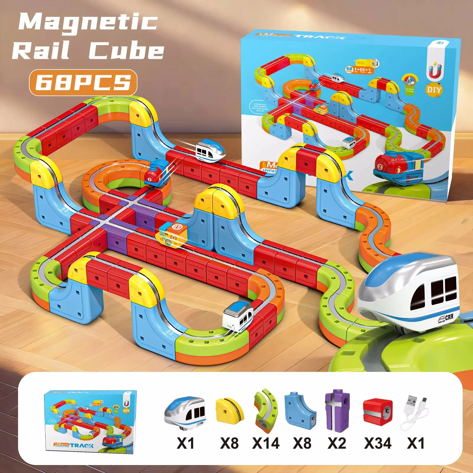DIY Assemble Magnetic Track Train Toys for Kids Electronic Magical Rail Car Construction Children Educational Toy Christmas Gift