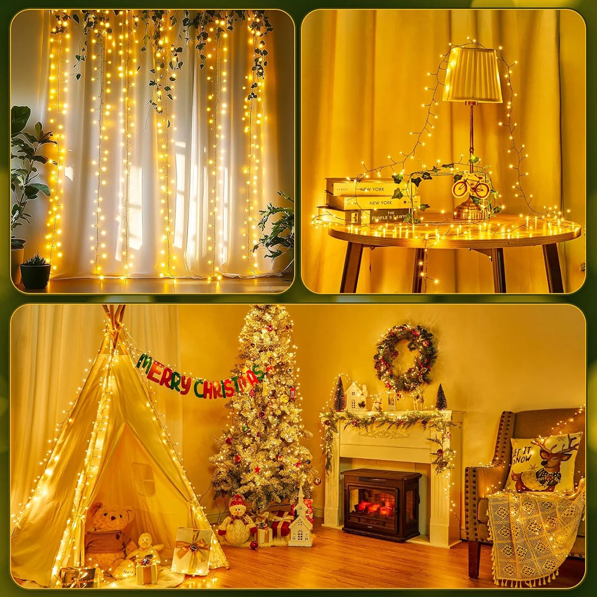 6M-75M LED Cluster Firecracker String Lights Christmas Fairy Lights Garland For Garden Party Wedding Christmas Tree Decor Lamp