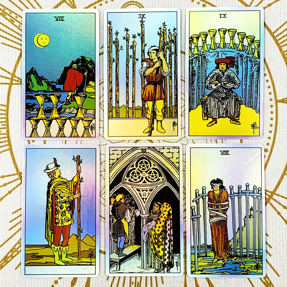 Hot-selling Tarot Oracle 78pcs Specially Colorful Cards Family Entertainment Fate Divination Game ,Halloween and Christmas Gifts