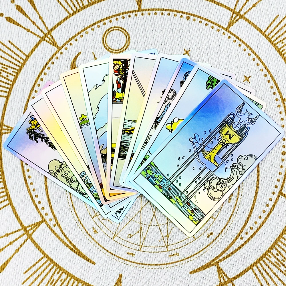 Hot-selling Tarot Oracle 78pcs Specially Colorful Cards Family Entertainment Fate Divination Game ,Halloween and Christmas Gifts
