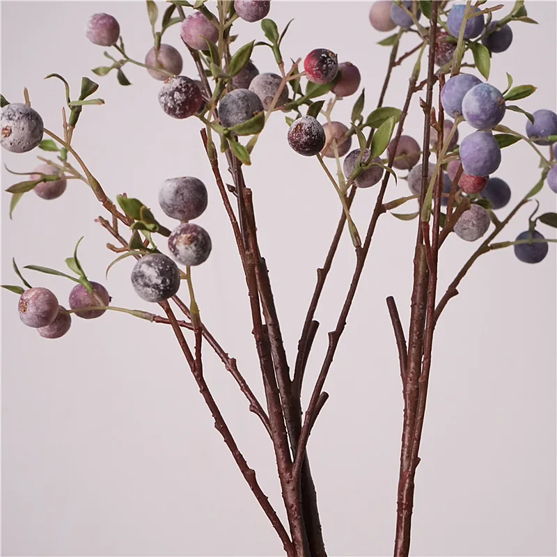 gardening fruit ornaments, long branches with frost, small apples fun plants, Christmas festive flower arrangement customization