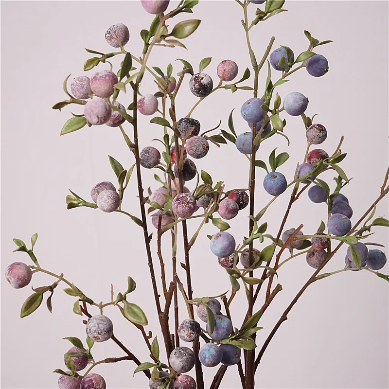 gardening fruit ornaments, long branches with frost, small apples fun plants, Christmas festive flower arrangement customization