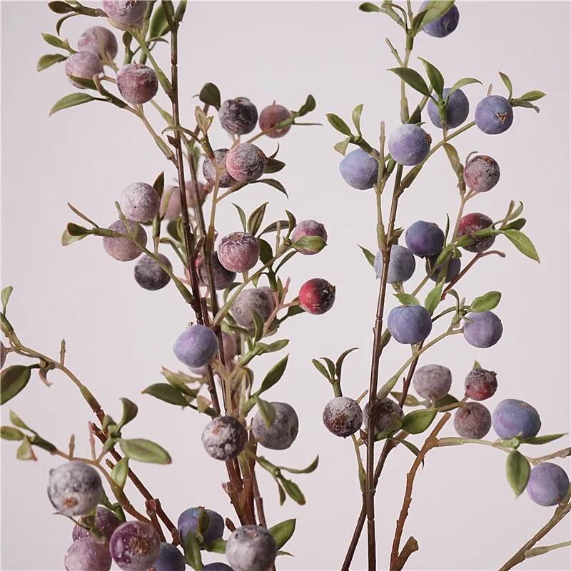 gardening fruit ornaments, long branches with frost, small apples fun plants, Christmas festive flower arrangement customization