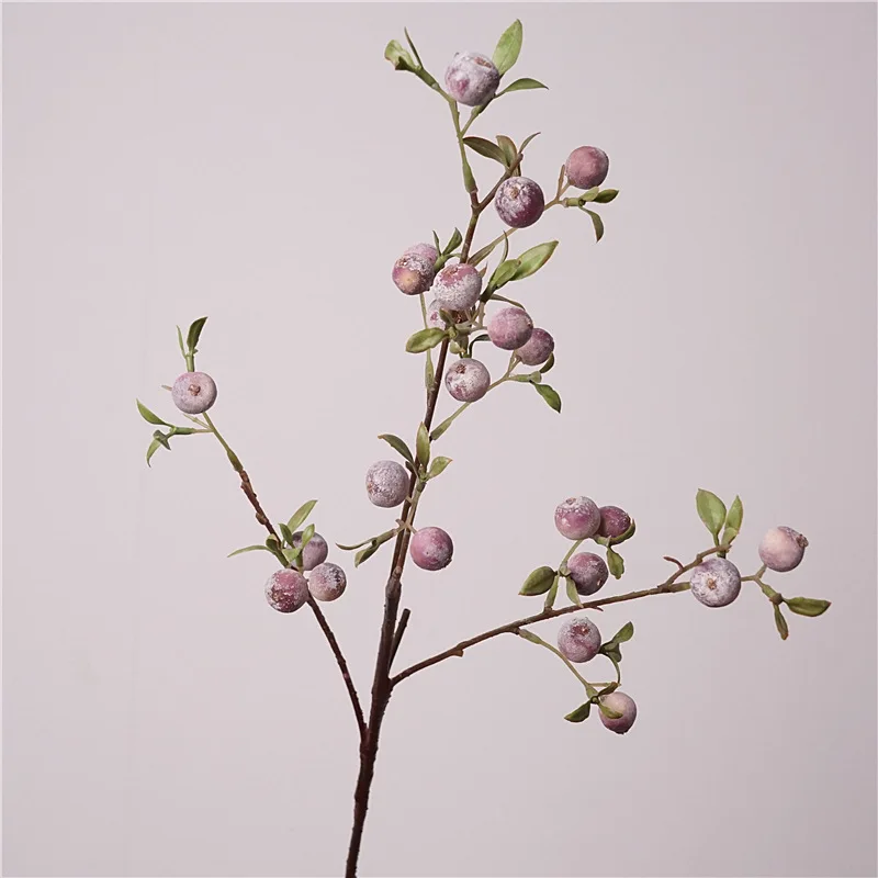 gardening fruit ornaments, long branches with frost, small apples fun plants, Christmas festive flower arrangement customization
