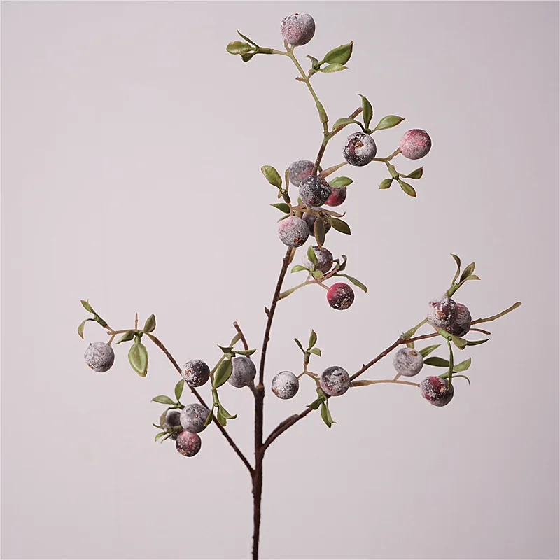 gardening fruit ornaments, long branches with frost, small apples fun plants, Christmas festive flower arrangement customization