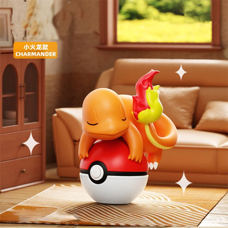 Authentic Pokémon Eevee Handmade Pikachu CHARMANDER SQUIRTLE Cartoon Model Desktop Ornament Children's Toys Christmas Gift