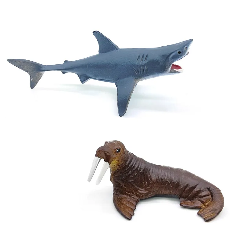 12pcs/set Plastic Simulated Sea Life Toy Model Realistic Marine Animals Whale Shark Dolphin Turtle Toys For Christmas Gifts