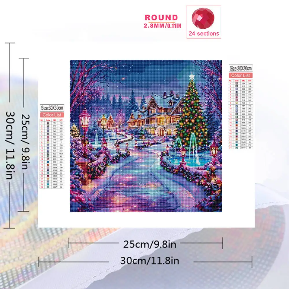Evershine New Arrival Diamond Embroidery House Landscape Mosaic Winter DIY Diamond Painting Street Tree Christmas Gift