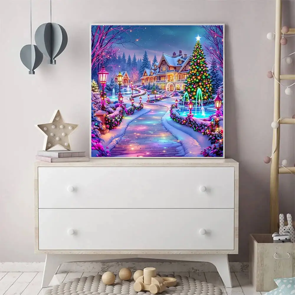 Evershine New Arrival Diamond Embroidery House Landscape Mosaic Winter DIY Diamond Painting Street Tree Christmas Gift