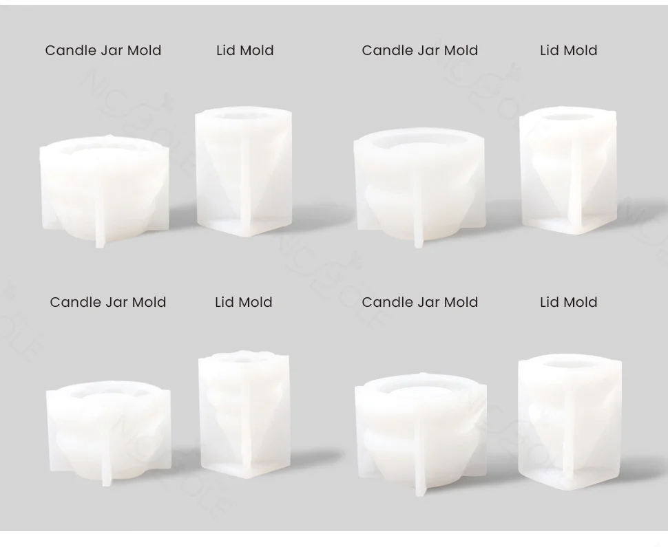 Nicole Christmas Tree Candle Jar with Lid Concrete Silicone Mold DIY Handmade Jesmonite and Cement Christmas Mould