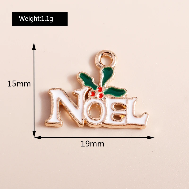 10pcs Mix Enamel Christmas Charms Noel Star Hats Santa Claus Pendants for Diy Jewelry Making Necklace Earring Making Accessories