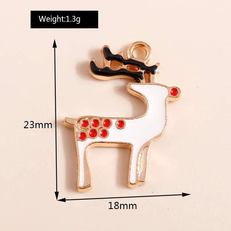 10pcs Mix Enamel Christmas Charms Noel Star Hats Santa Claus Pendants for Diy Jewelry Making Necklace Earring Making Accessories