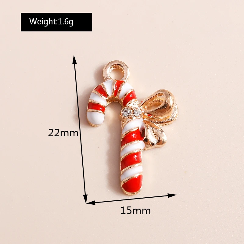 10pcs Mix Enamel Christmas Charms Noel Star Hats Santa Claus Pendants for Diy Jewelry Making Necklace Earring Making Accessories