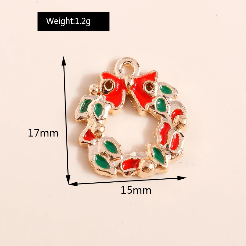 10pcs Mix Enamel Christmas Charms Noel Star Hats Santa Claus Pendants for Diy Jewelry Making Necklace Earring Making Accessories