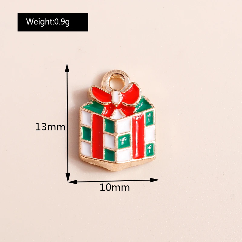10pcs Mix Enamel Christmas Charms Noel Star Hats Santa Claus Pendants for Diy Jewelry Making Necklace Earring Making Accessories