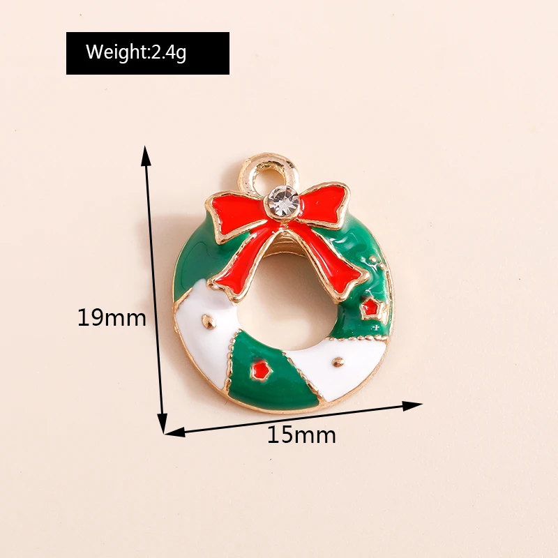 10pcs Mix Enamel Christmas Charms Noel Star Hats Santa Claus Pendants for Diy Jewelry Making Necklace Earring Making Accessories