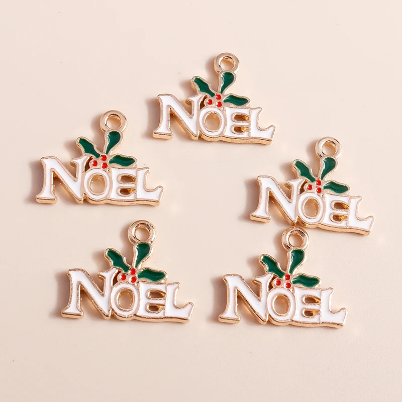 10pcs Mix Enamel Christmas Charms Noel Star Hats Santa Claus Pendants for Diy Jewelry Making Necklace Earring Making Accessories