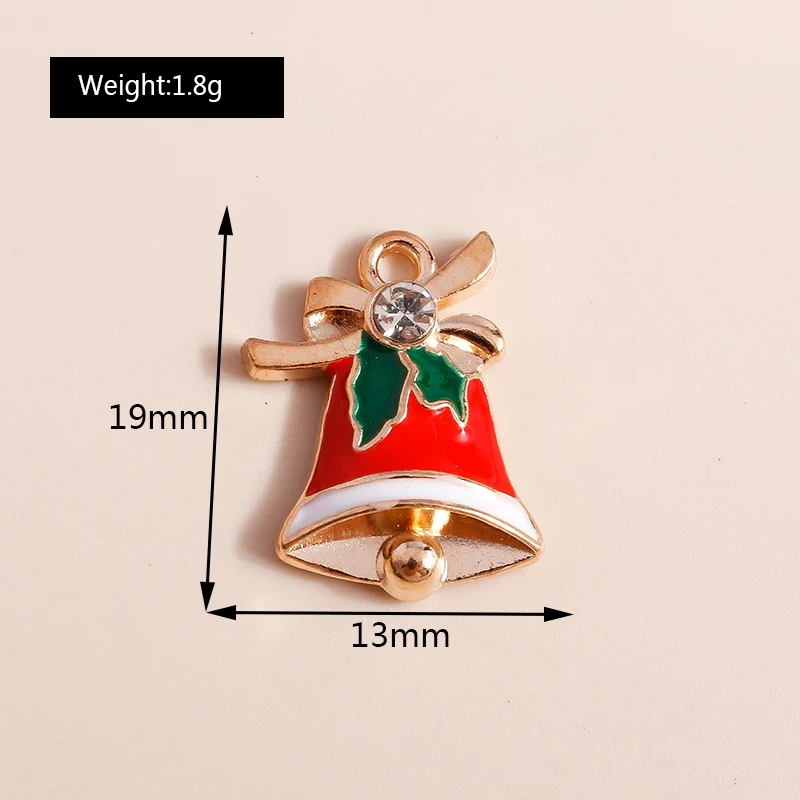 10pcs Mix Enamel Christmas Charms Noel Star Hats Santa Claus Pendants for Diy Jewelry Making Necklace Earring Making Accessories