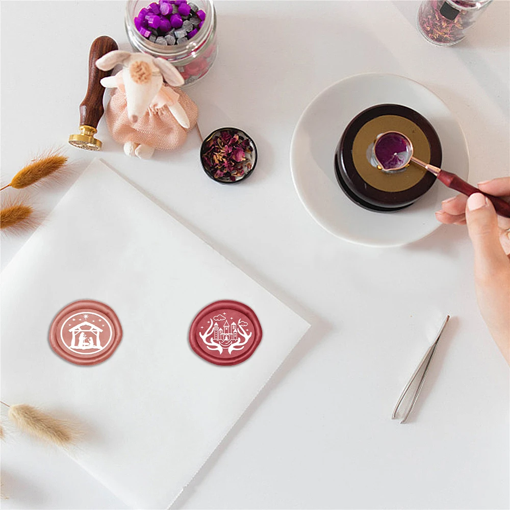 Christmas Tree Snowflake Candle Wax Seal Stamp DIY Craft Supplies Scrapbooking Christmas Wedding Invitation Decoration