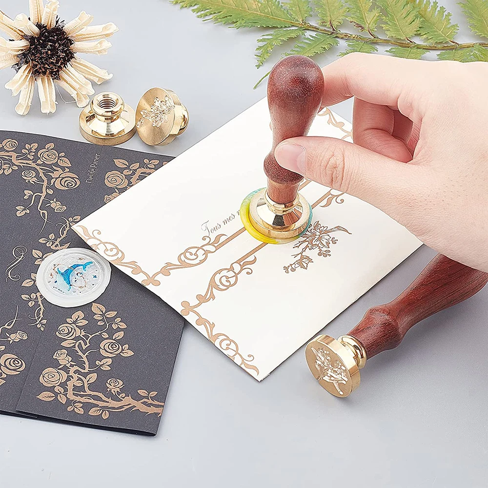 Christmas Tree Snowflake Candle Wax Seal Stamp DIY Craft Supplies Scrapbooking Christmas Wedding Invitation Decoration