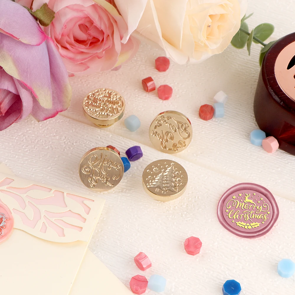 Christmas Tree Snowflake Candle Wax Seal Stamp DIY Craft Supplies Scrapbooking Christmas Wedding Invitation Decoration