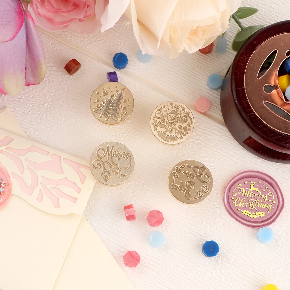 Christmas Tree Snowflake Candle Wax Seal Stamp DIY Craft Supplies Scrapbooking Christmas Wedding Invitation Decoration