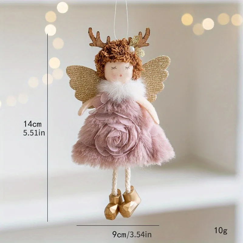 Cute pink mesh skirt golden crown ballet mouse pendant creative New Year and Christmas mouse decoration