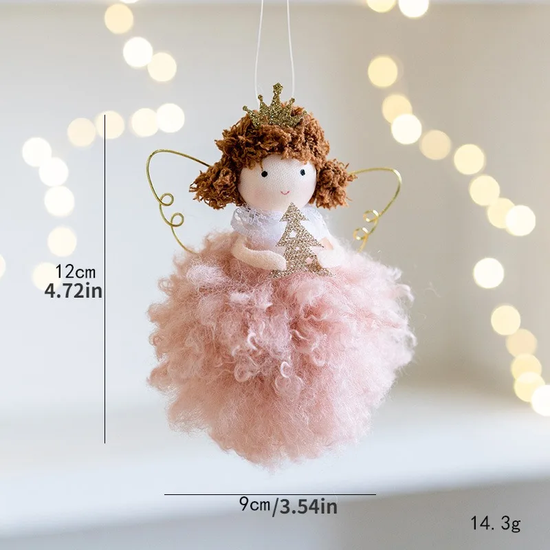Cute pink mesh skirt golden crown ballet mouse pendant creative New Year and Christmas mouse decoration