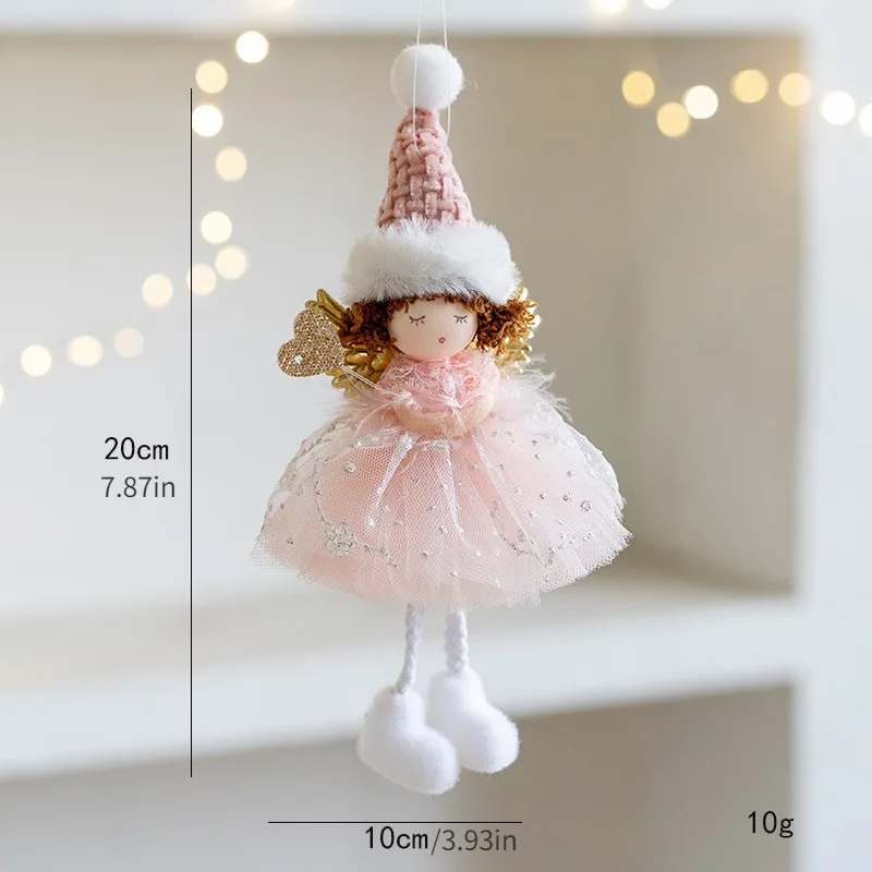 Cute pink mesh skirt golden crown ballet mouse pendant creative New Year and Christmas mouse decoration