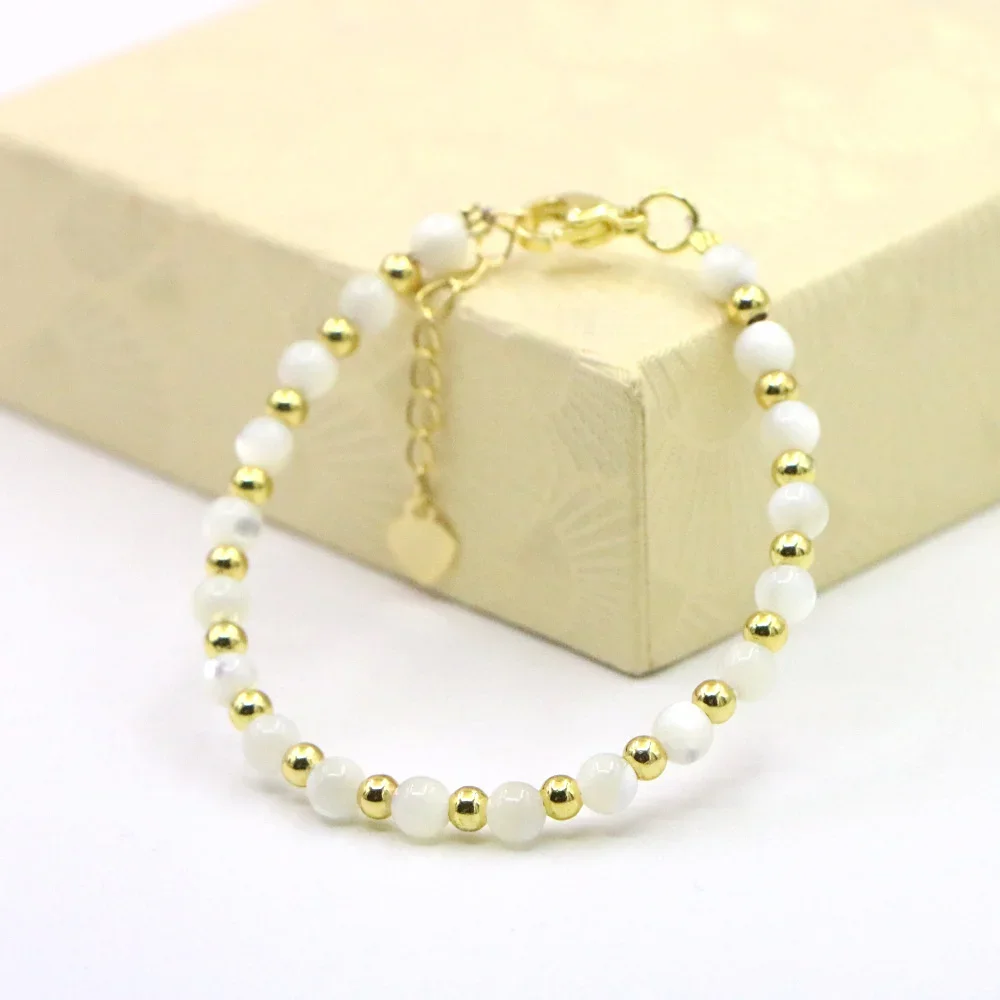 Charm Lovely Baby Baptism Bracelet Natural Stone Crystal Lobster Clasp Parts Yoga Christmas Wedding Girls Gift Jewelry Fashion