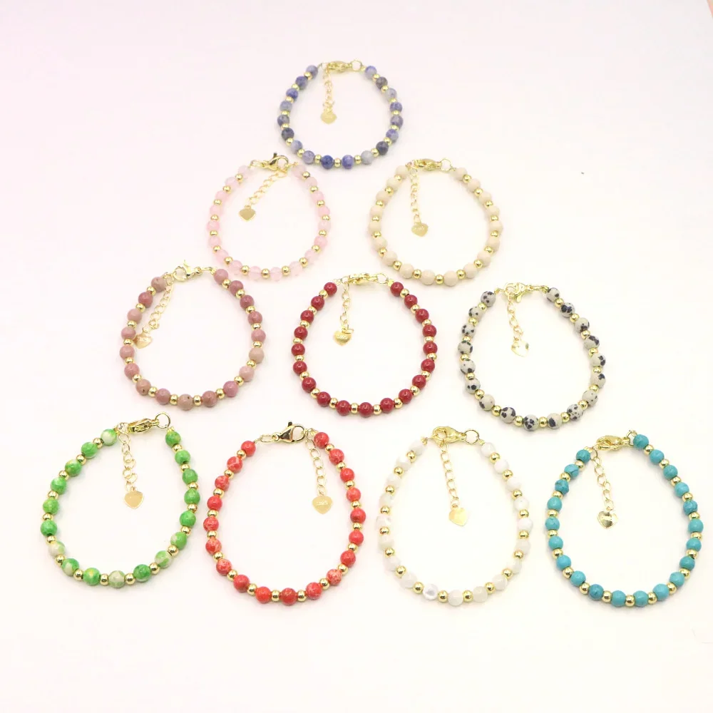 Charm Lovely Baby Baptism Bracelet Natural Stone Crystal Lobster Clasp Parts Yoga Christmas Wedding Girls Gift Jewelry Fashion