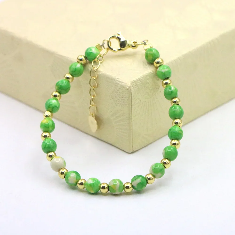 Charm Lovely Baby Baptism Bracelet Natural Stone Crystal Lobster Clasp Parts Yoga Christmas Wedding Girls Gift Jewelry Fashion