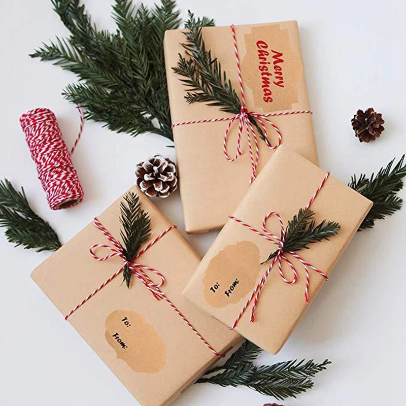 250Pcs Natural Kraft Tags Sticker Self-Adhesive Customize Holiday Present Stickers for Jars,Christmas Gift,Name Tags,Mason Jars