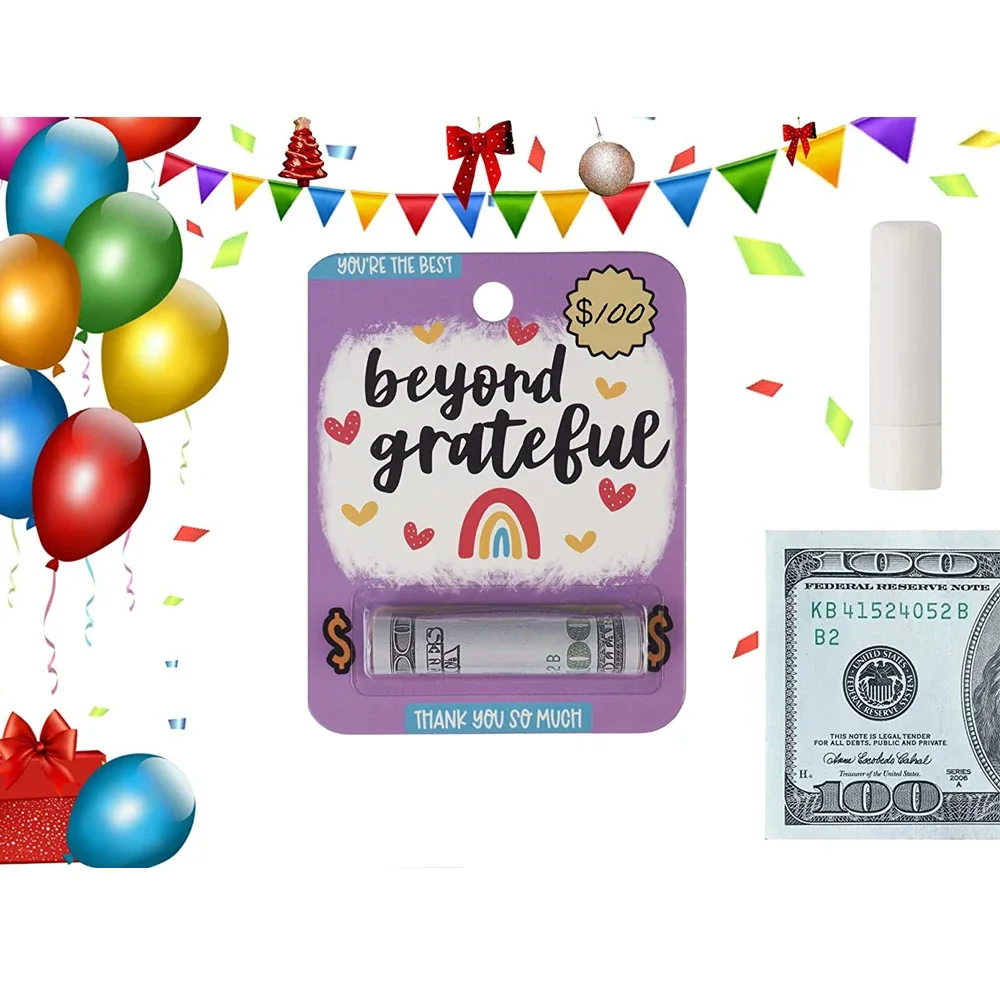 50/100pcs Money Card Holder With Sticker Plastic Dome Lip Balm Waterproof Clear Cash Pouch DIY Gift for Graduation Christmas