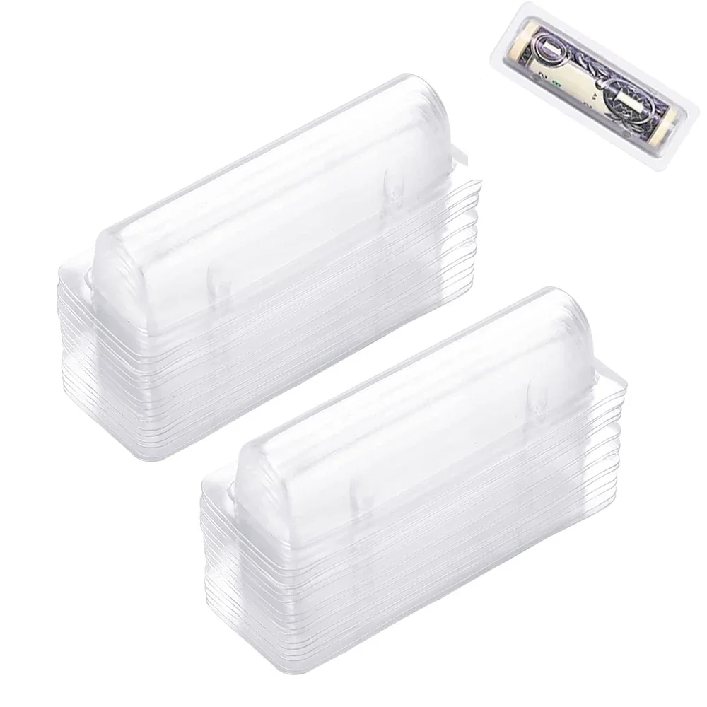 50/100pcs Money Card Holder With Sticker Plastic Dome Lip Balm Waterproof Clear Cash Pouch DIY Gift for Graduation Christmas