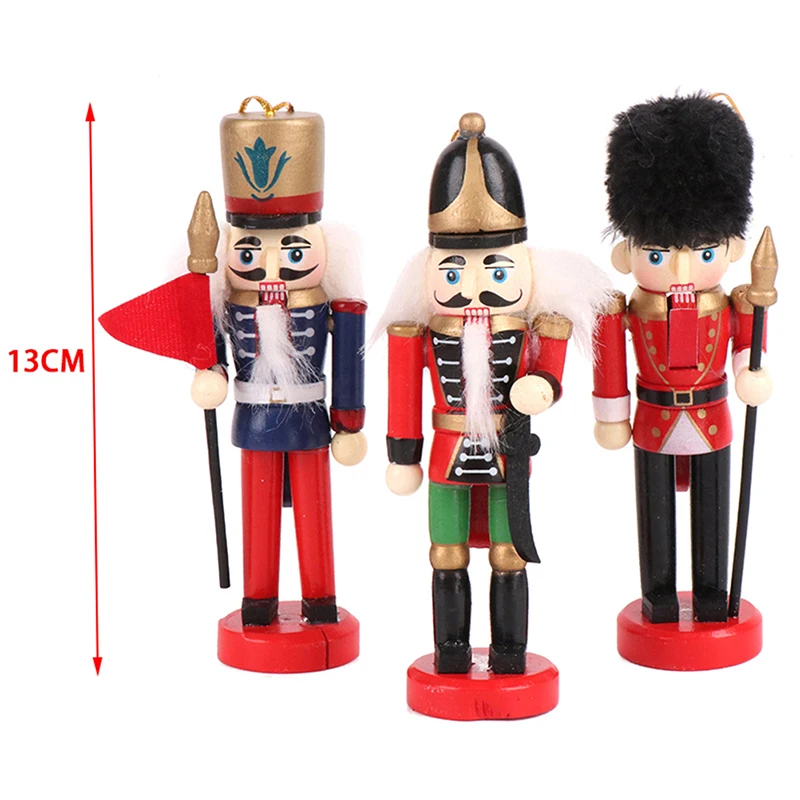 13CM Nutcracker Puppet Soldier Ornaments Christmas Pendant Desktop Decoration Cartoons Soldiers Band Dolls Nutcracker Home Decor