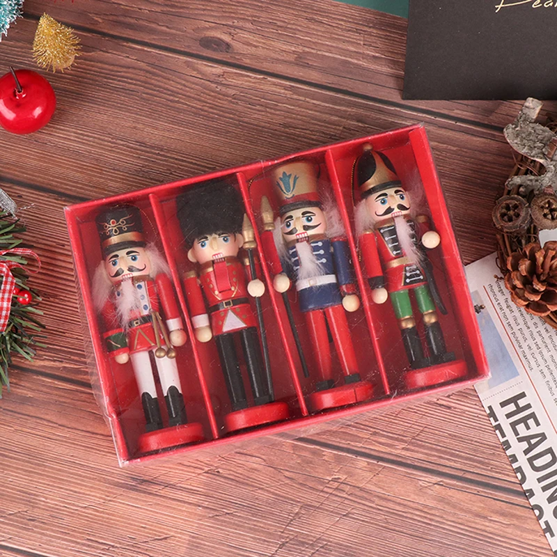13CM Nutcracker Puppet Soldier Ornaments Christmas Pendant Desktop Decoration Cartoons Soldiers Band Dolls Nutcracker Home Decor